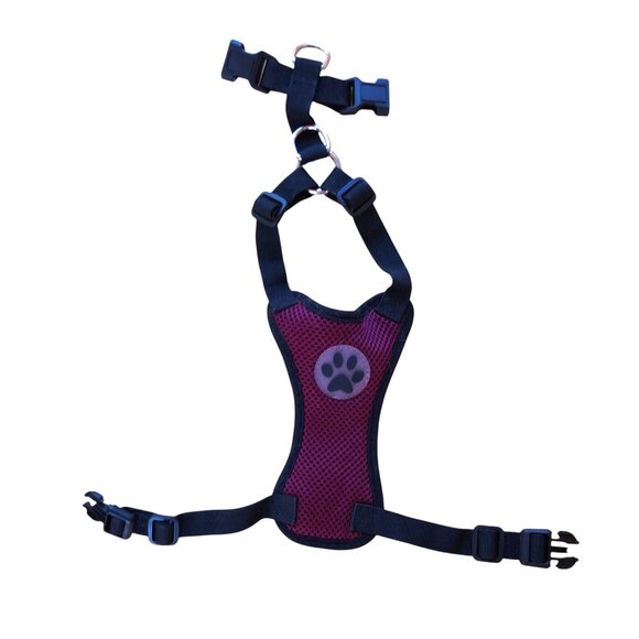 Dog Harness XS Adjustable Padding Paw Print Back Leash Clip - Picture 10 of 10